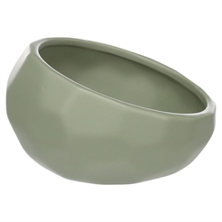 Flamingo Dog Bowl med Slanted Edge Green